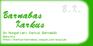 barnabas karkus business card